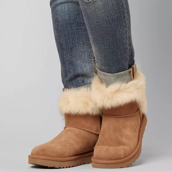 UGG Milla Chestnut Brown Leather Boots - Picture 4 of 12